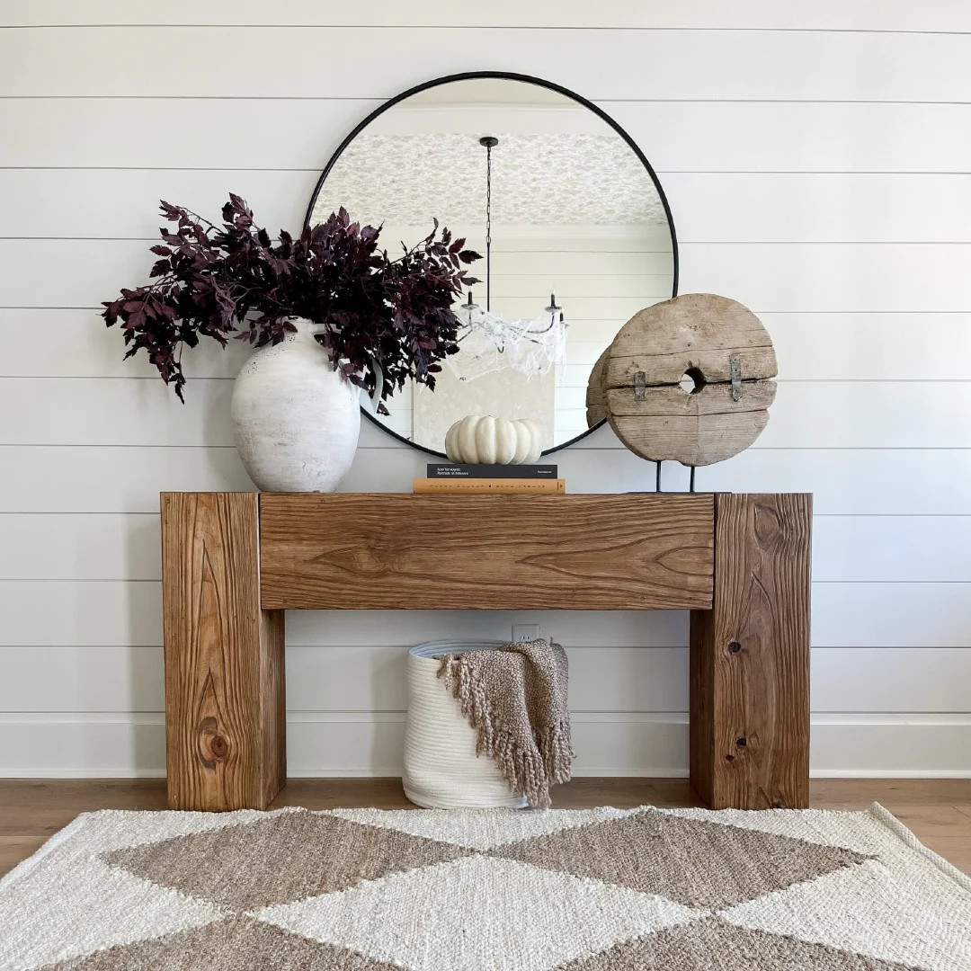 Modern Rustic Console Table - Soft Brown | Vinna Home & Kitchen