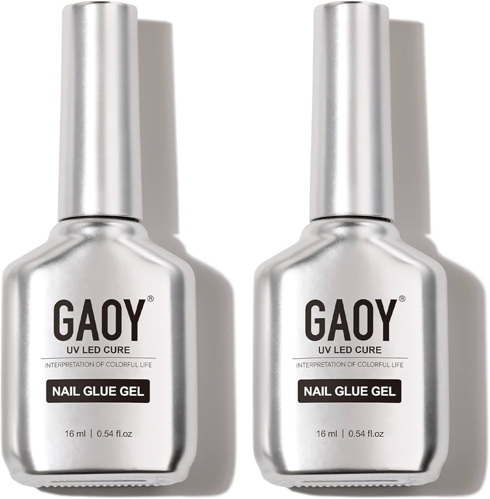 GAOY 2Pcs 16ml Gel Nail Glue for Acrylic Nails Tips, 2 in 1 Nail Glue and Base Coat, UV Light Cur... | Amazon (US)