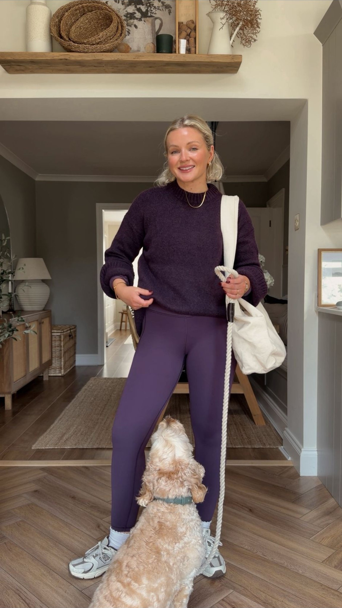 Sweaty Betty autumn outfit Neptune purple alpine wool crew neck jumper (size S), 7/8 leg ultimate studio leggings (size S) & racerback bra (size S)

#LTKuk #LTKautumn #LTKstyletip