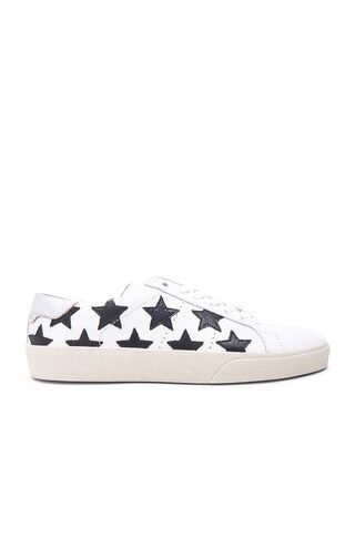 Saint Laurent Court Classic Star Leather Sneakers in Black & White | FORWARD by elyse walker