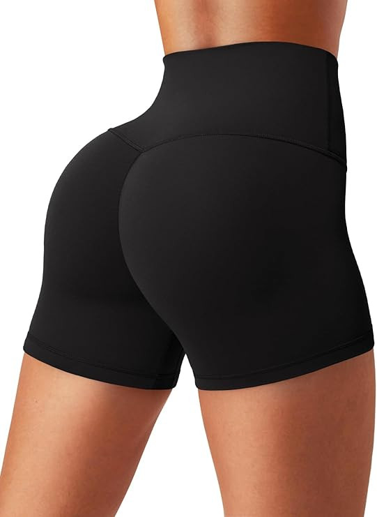 Aoysky Womens Buttery Soft Biker Shorts 4" High Waisted Ruched Workout Gym Yoga Running Athletic ... | Amazon (US)