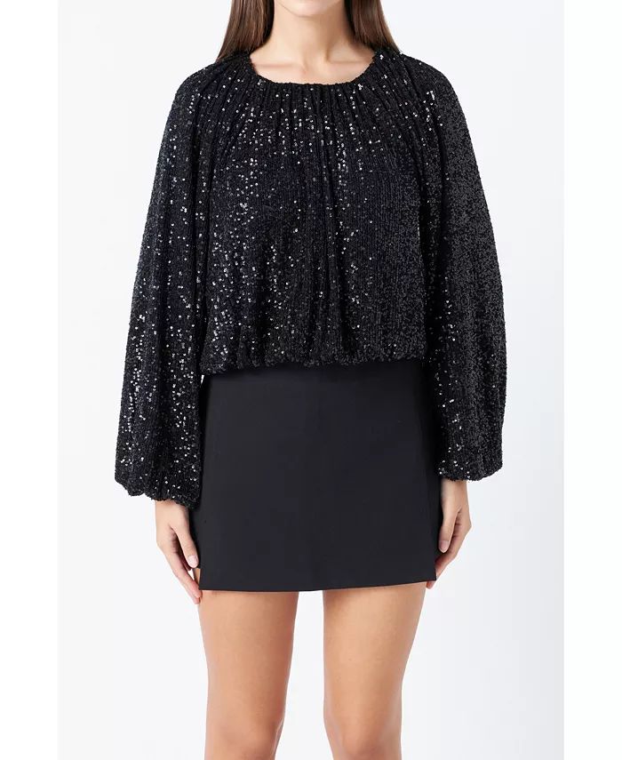 endless rose Women's Sequins Blouson Top, Created for Macy's - Macy's | Macy's