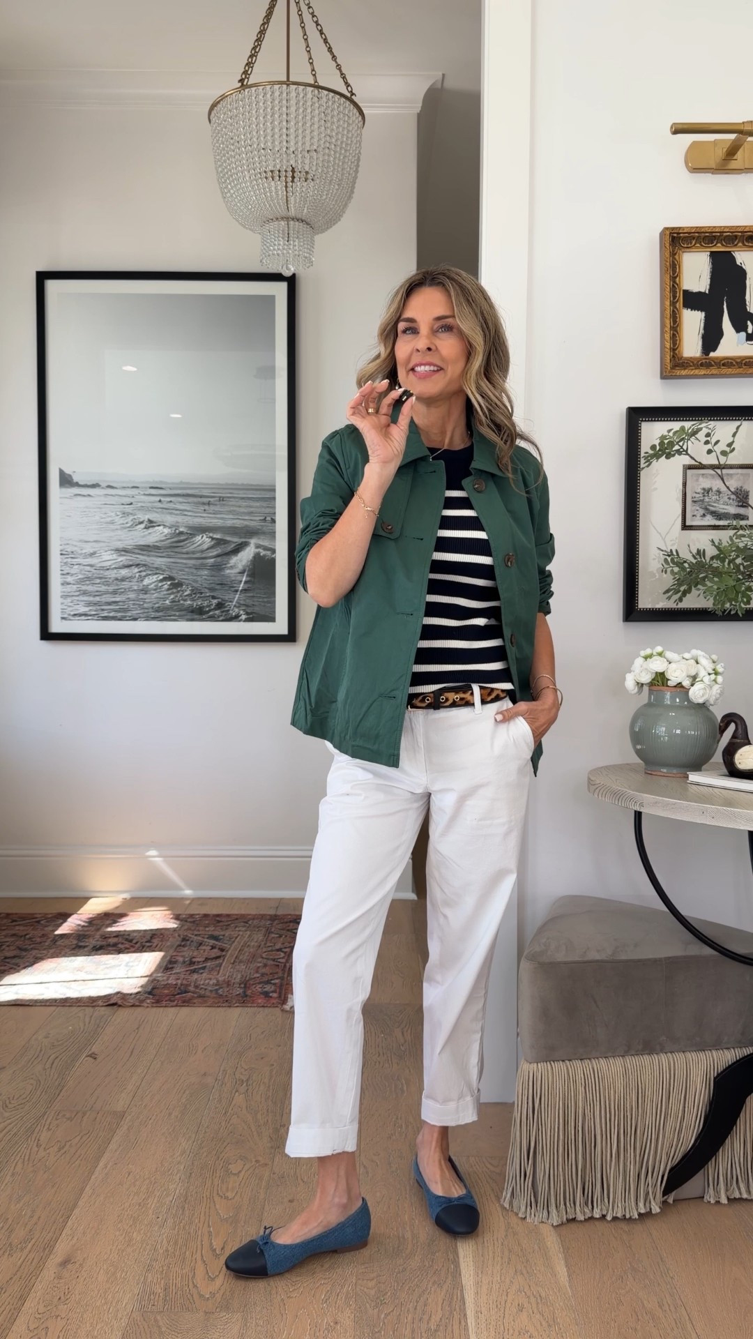 I’m 5’6’’. Talbots spring collection!

-White twill everyday chino pant size 2 regular
-Green cropped trench size XS regular
-Denim cap toed flat TTS, size down if you’re in between
-Striped top size XS regular

#LTKOver40 #LTKootd #LTKSeasonal