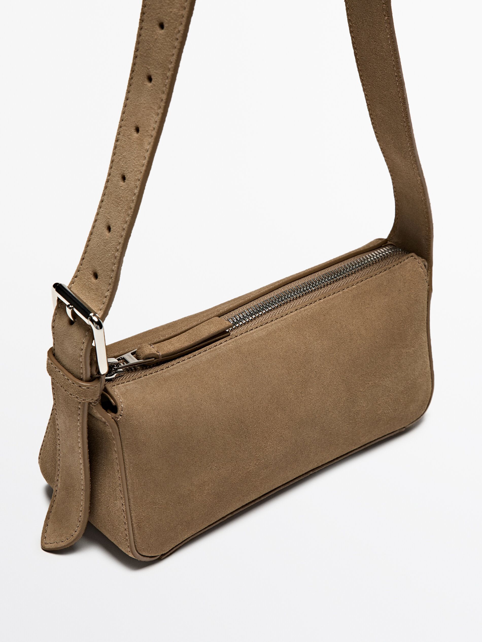 Plain mini leather bag | Massimo Dutti UK