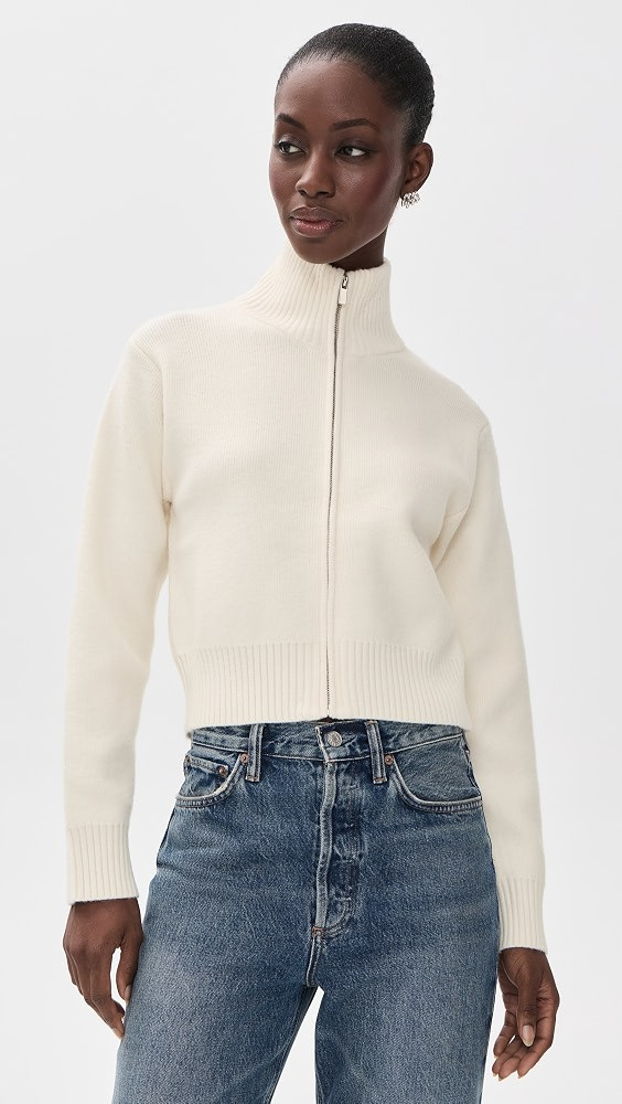 Zip-Up Funnel Neck Knit Jacket | Shopbop