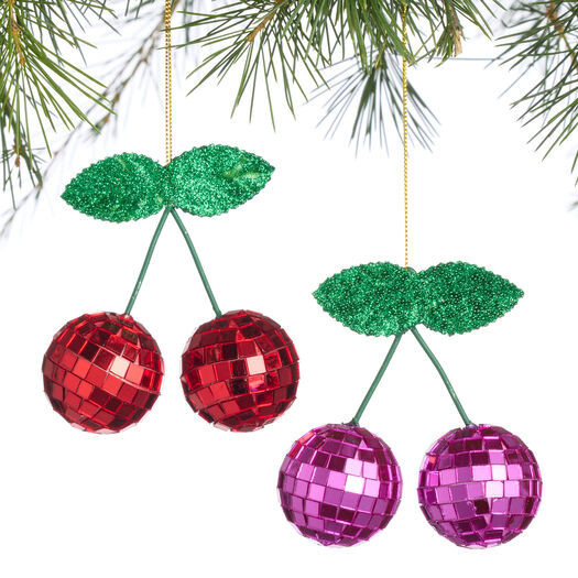 Disco Cherry Ornaments Set of 2 by World Market | World Market