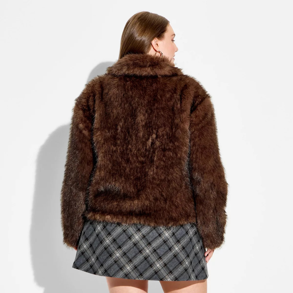 Women's Faux Fur Jacket - Wild Fable™ Brown XXL | Target