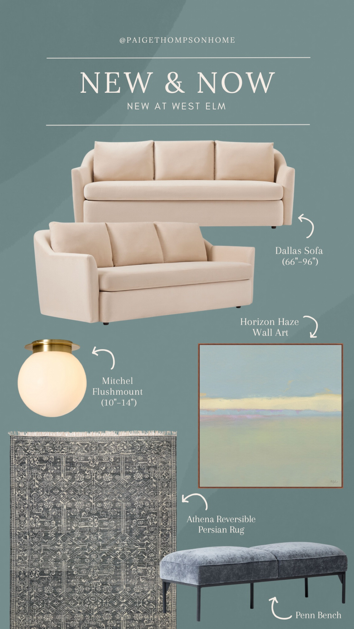 New & Now// News finds from @westelm

Sofa
Art
Rug
Lighting
Bench