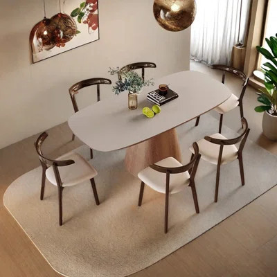 Creamy Pure Tone Dining Table | Wayfair North America