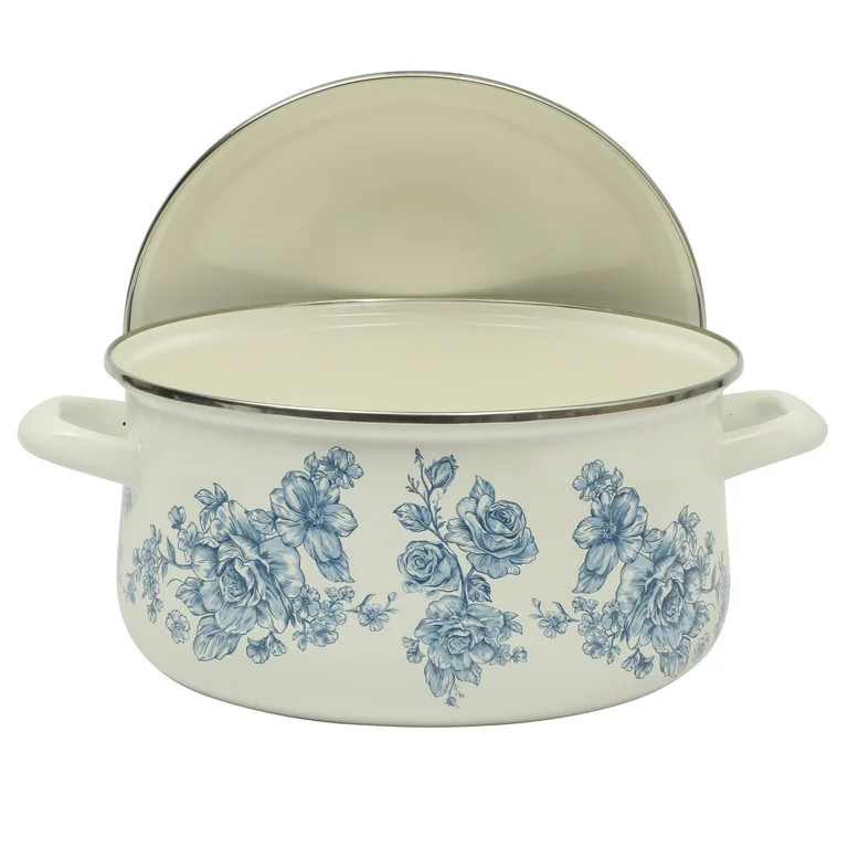 The Pioneer Woman Agatha Enamel-on-Steel 6-Quart Dutch Oven, Blue | Walmart (US)