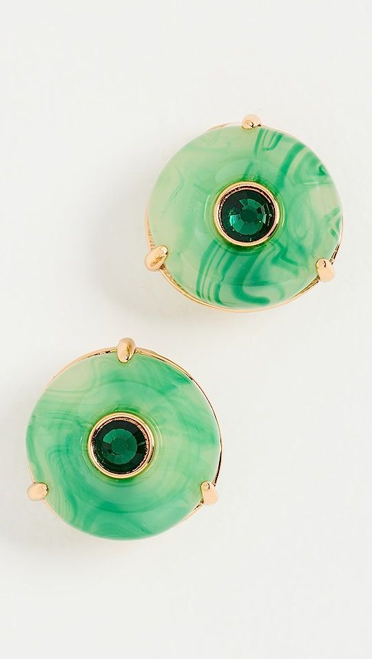 Center Round Button Clip Earrings | Shopbop