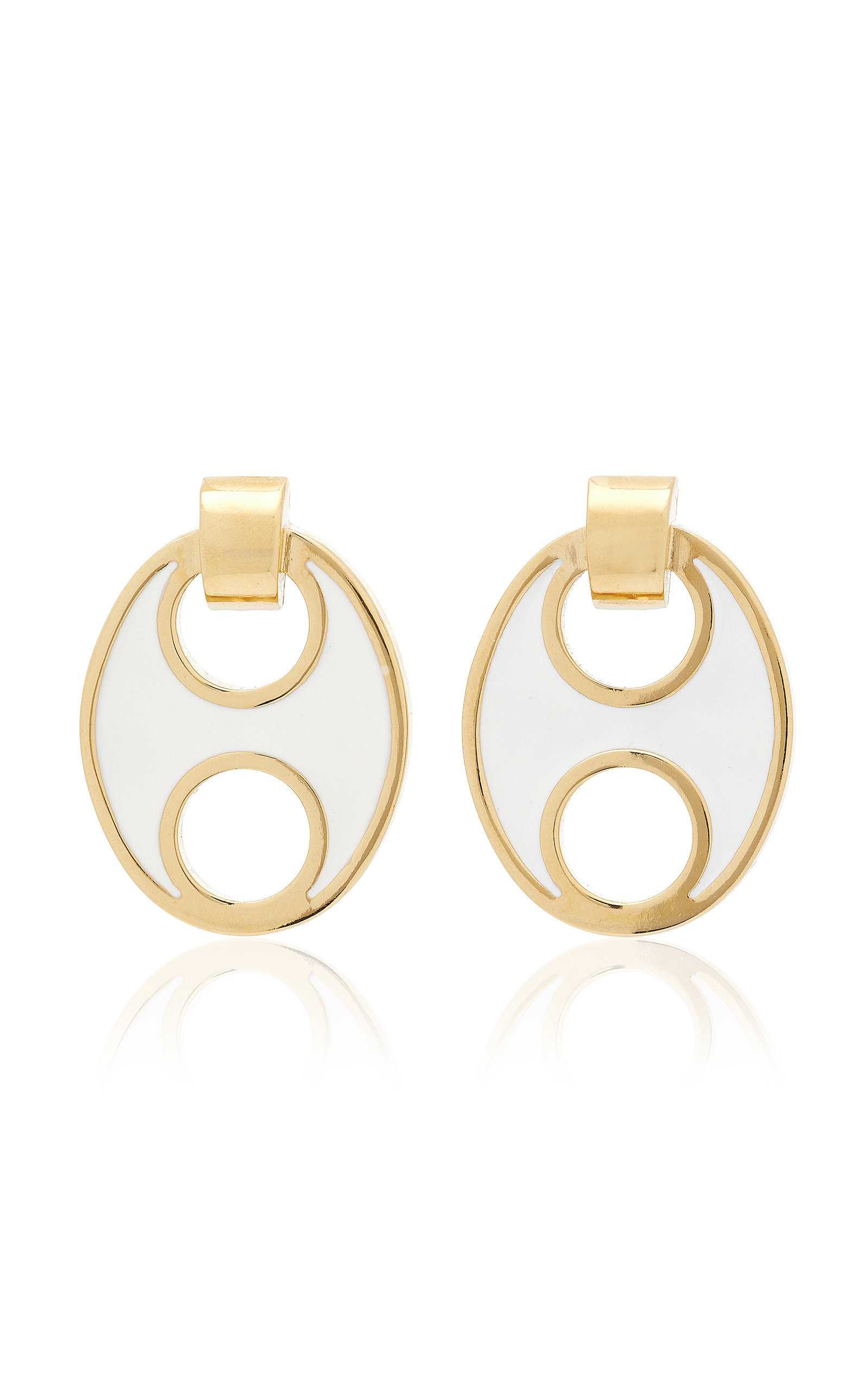 Enameled Eight Gold-Tone Earrings | Moda Operandi (Global)