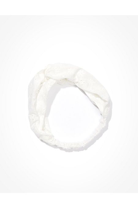 AEO Eyelet Headband Women's White One Size | American Eagle Outfitters (US & CA)