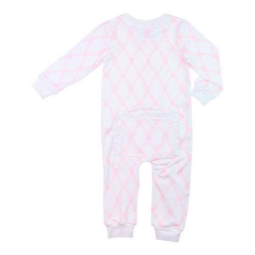 Pink Floral Trellis Knit Zipper Pajamas | Cecil and Lou