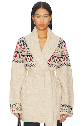 Tularosa Renada Fair Isle Cardigan in Oatmeal Multi from Revolve.com | Revolve Clothing (Global)