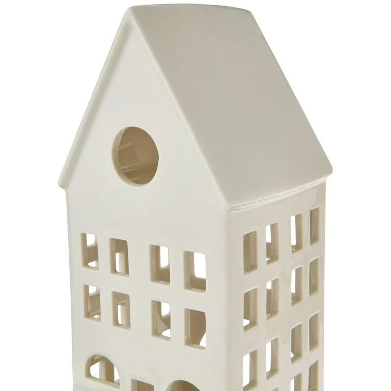 Decoración de Mesa Navideña de Casa Decorativa Alta de Cerámica, Blanco, 8", de My Texas House... | Walmart (US)