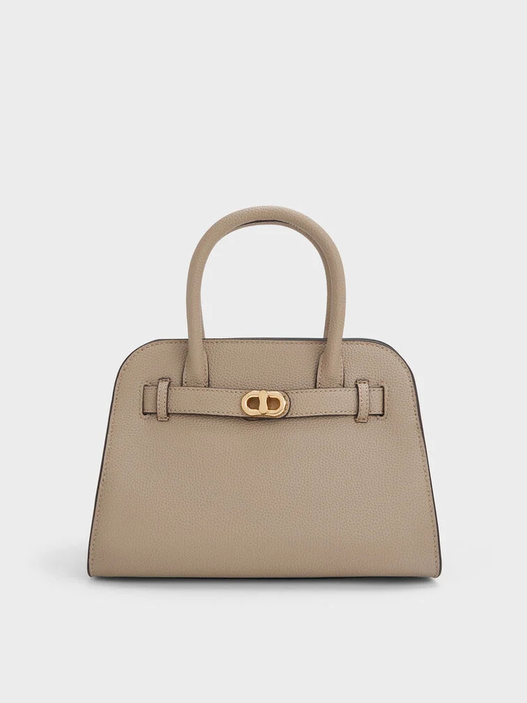 Black Aubrielle Belted Tote Bag | CHARLES & KEITH | Charles & Keith US