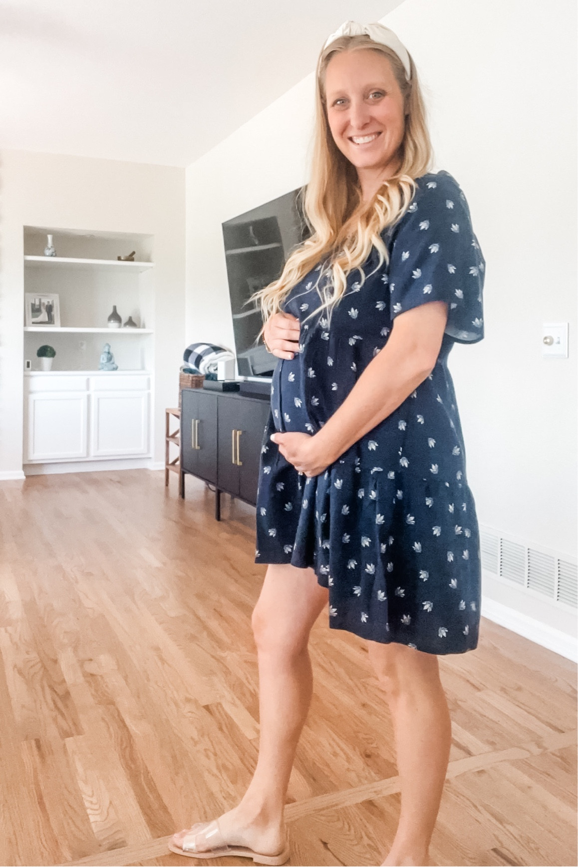 Not maternity but super bump friendly. It’s lightweight and flowy and oh so comfortable. It’s sold out in this pattern but available in other colors/prints.
