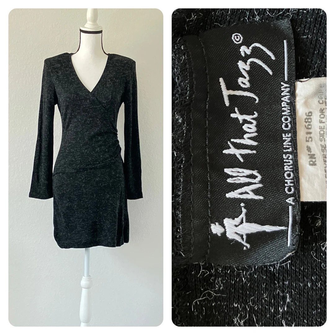 1980s Black Body Con Dress, A Chorus Line Company - Etsy | Etsy (US)