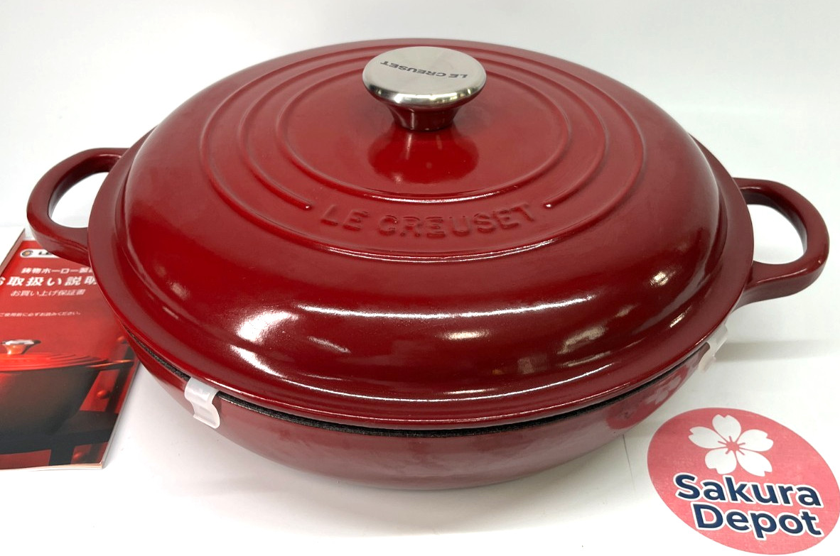 Le Creuset Buffet Casserole 26cm Rhone Garnet Black Matte Enamel Silver Knob New | eBay US