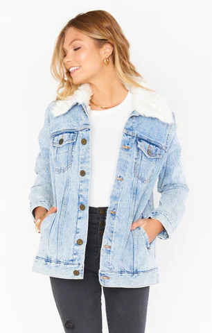 Durado Denim Jacket ~ Blue Rain with Faux Fur | Show Me Your Mumu