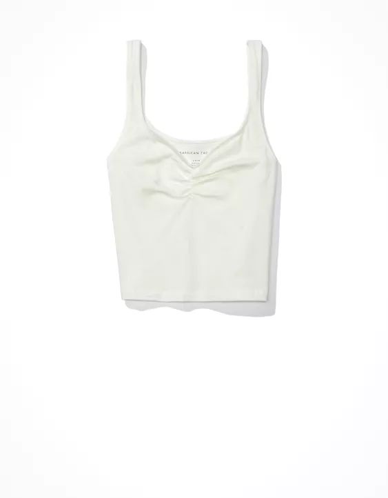 AE Cropped Cinch-Front Tank Top | American Eagle Outfitters (US & CA)