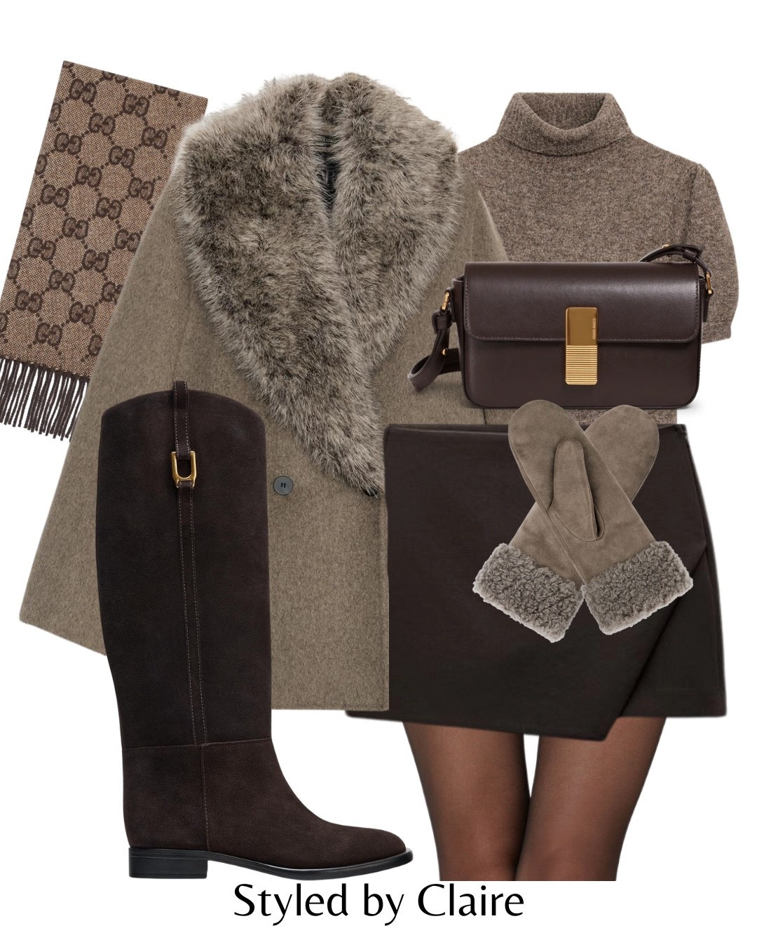 FAUX FUR COLLAR🐻
Tags: Zara taupe oversized coat mole turtleneck knit top sweater skirt skort brown arket mittens suede riding boots knee high Gucci scarf cashmere fashion winter inspo outfit ideas winter wonderland Christmas markets ateliers August leather chocolate shoulder bag city break capsule wardrobe 

#LTKstyletip #LTKwinter #LTKshoes