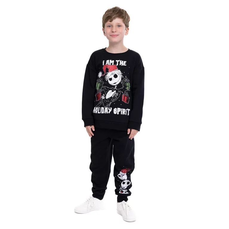 Nightmare Before Christmas Boys’ Holiday Sweatshirt and Jogger Pants Outfit Set, 2 Piece, Sizes... | Walmart (US)