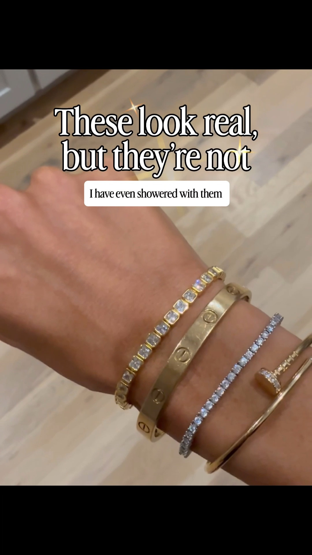 Tennis bracelets that look so real I always get compliments