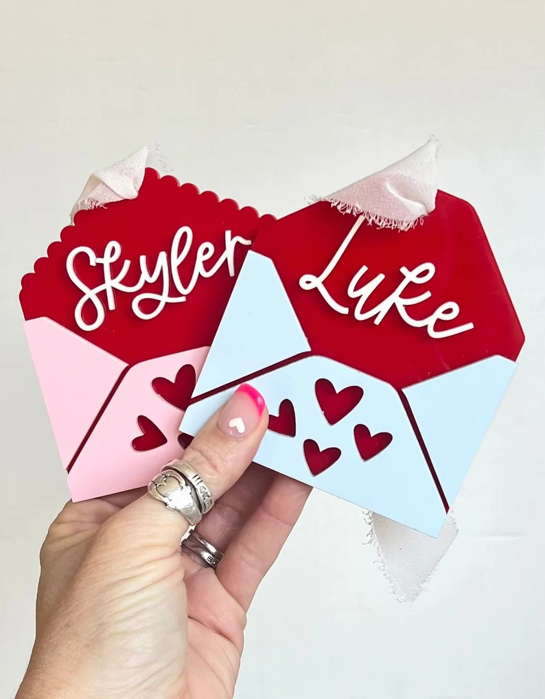 Valentine's Day Basket Tag Heart Tag Kids Valentine Personalized Name Valentine's Day Basket Gift... | Etsy (US)