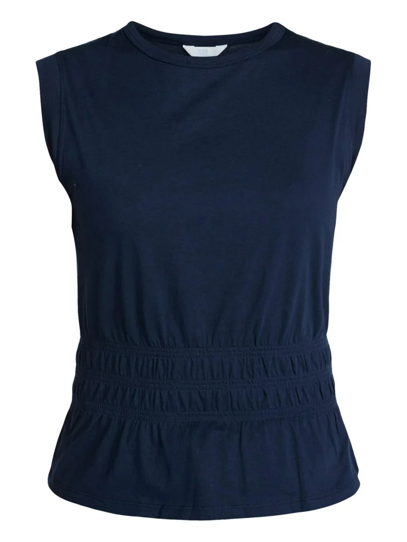 Time and Tru Women's Cotton Peplum Tank Top, Sizes XS-XXXL | Walmart (US)