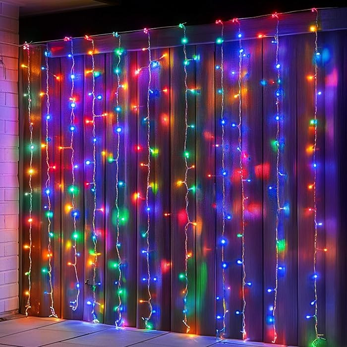 Dazzle Bright 300 LED Curtain String Lights, Christmas Fairy Lights for Bedroom with 8 Lighting M... | Amazon (US)