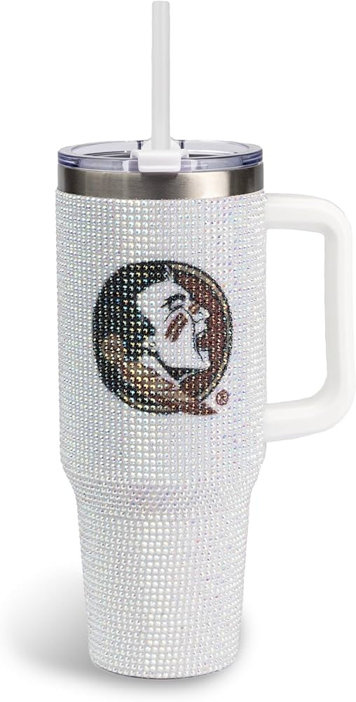 The Memory Company Officially Licensed NCAA 40oz White Rhinestone Tumbler - Stainless Steel Doubl... | Amazon (US)