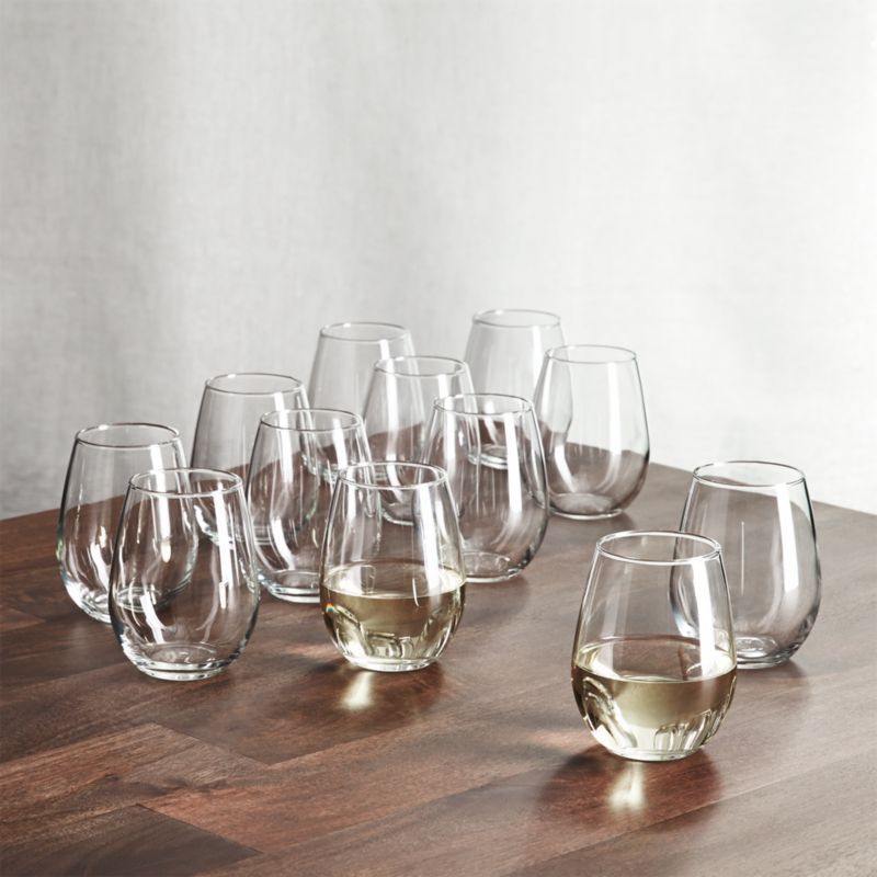 Aspen 11.75-Oz. Stemless Wine Glasses, Set of 12 + Reviews | Crate & Barrel | Crate & Barrel