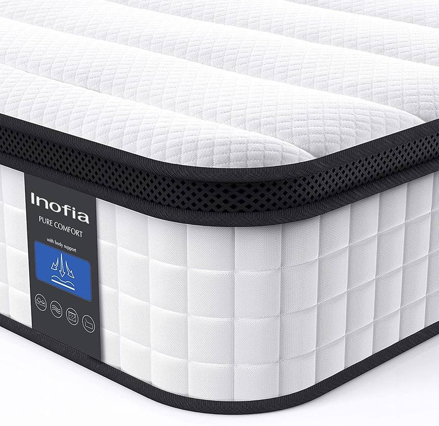 Inofia Queen Mattress, 10 Inch Hybrid Innerspring Double Mattress Cool Bed with Breathable Soft K... | Amazon (US)