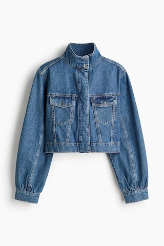H & M - Cropped Denim Jacket - Denim Blue | H&M (US + CA)