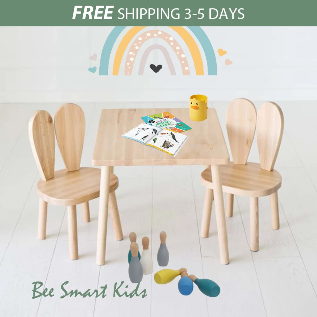 Montessori Table-montessori Chair-wooden Table and Chairs for Kids-wooden Kids Table and Chair Se... | Etsy (US)