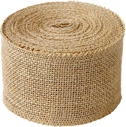 LaRibbons 3" Wide Burlap Fabric Craft Ribbon 10 Yards, 01 Tan | Amazon (US)
