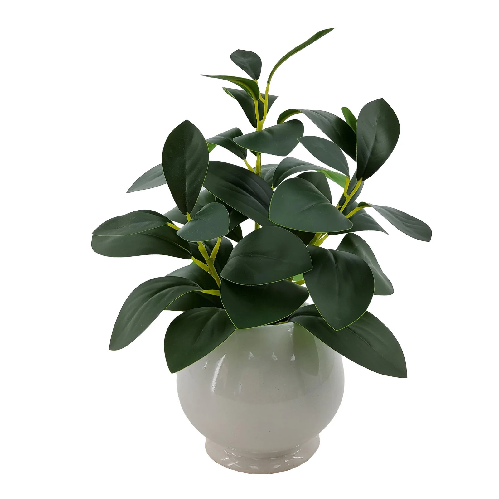 Mainstays 11” Indoor Artificial Peperomia Plant in White Color Ceramic Pot | Walmart (US)