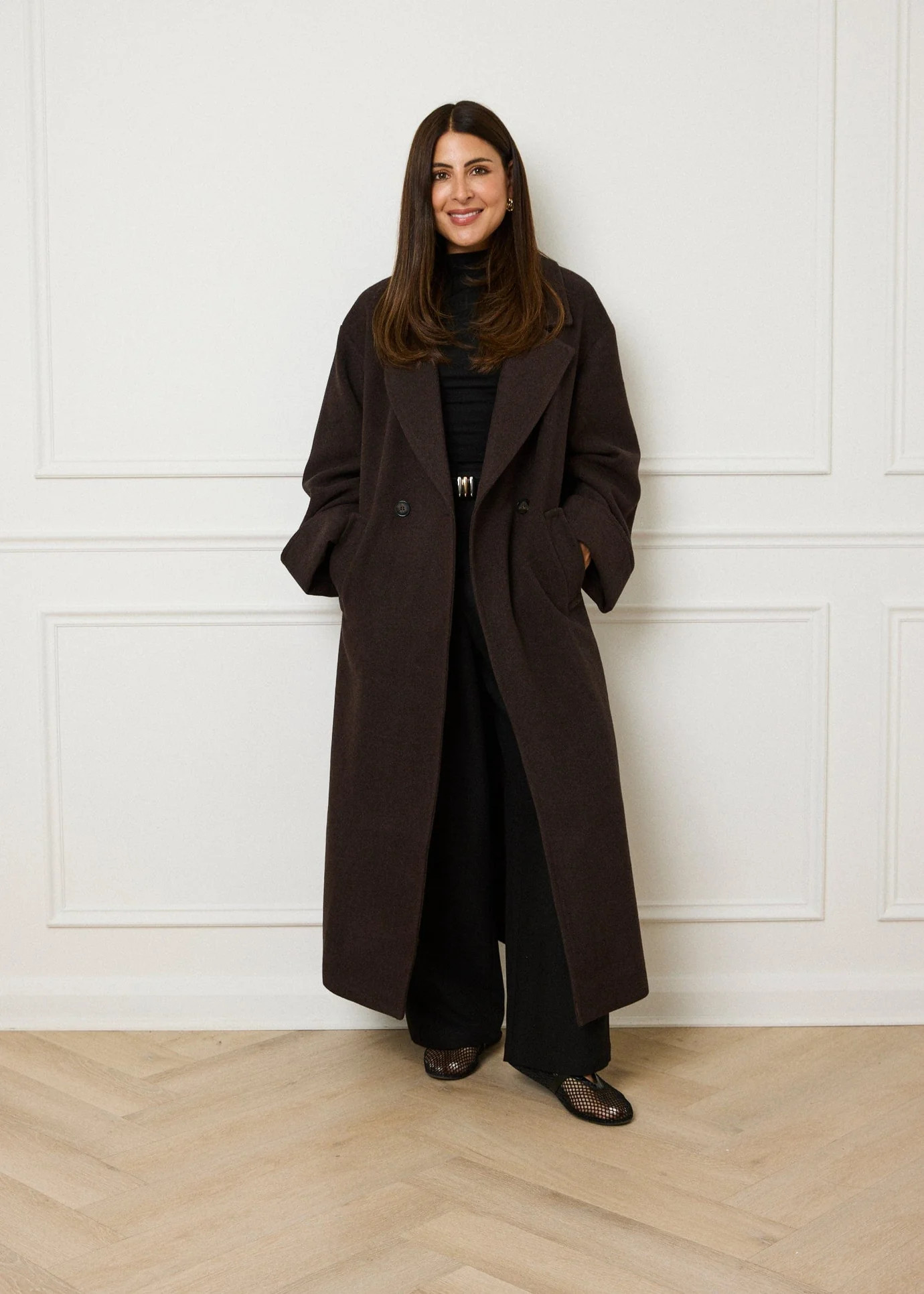 RELAXED WOOL BLEND COAT - BROWN | WAT The Brand