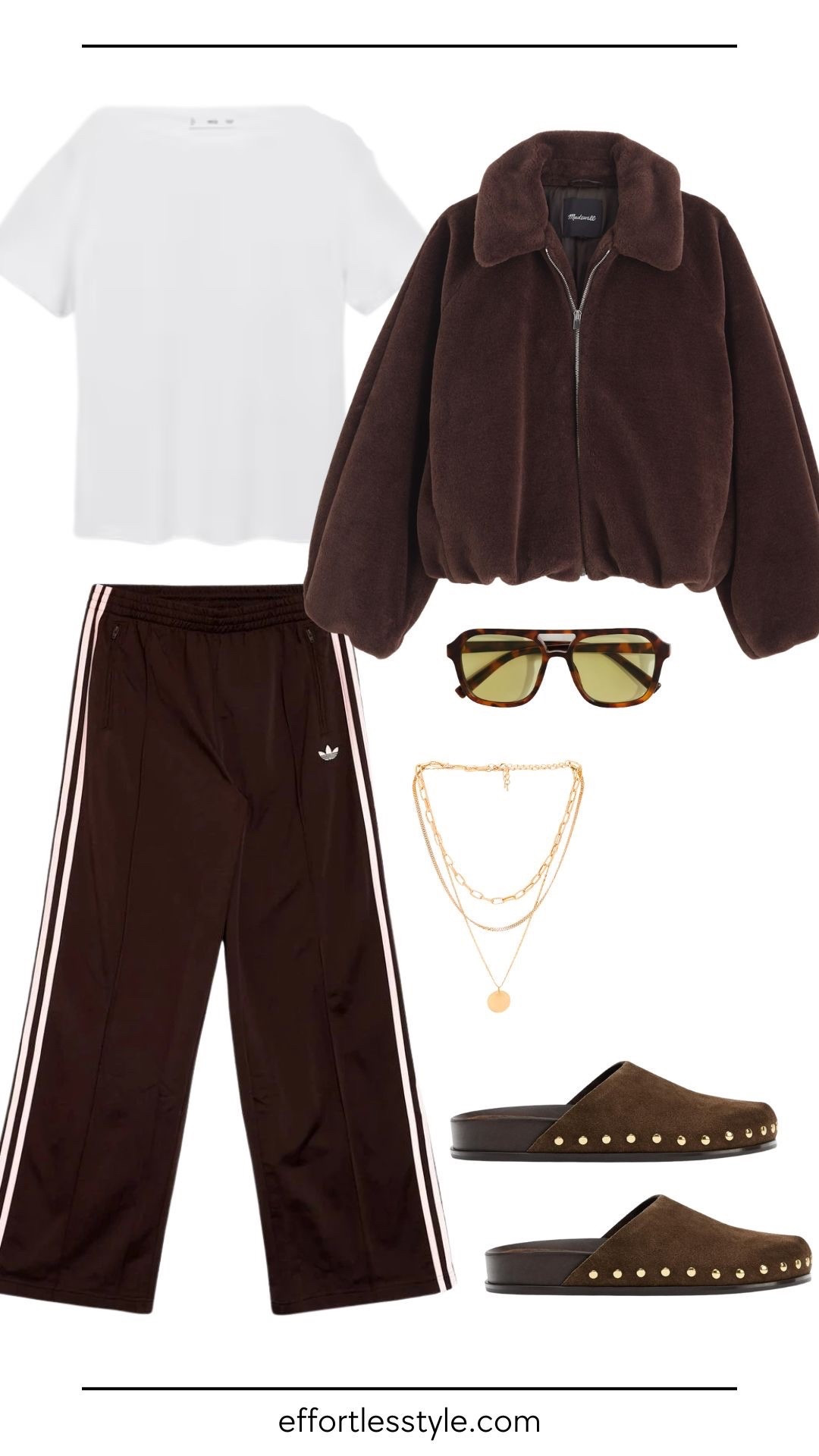 This winter look proves you don’t need a big budget to look put together. By leaning on classic layers, a cozy faux fur jacket, a good tee and track pants, you can create an outfit that feels elevated without overspending. Neutral tones keep everything versatile, while simple accessories add just enough interest to make it feel intentional.

#LTKgrwm #LTKdayinmylife #LTKootd