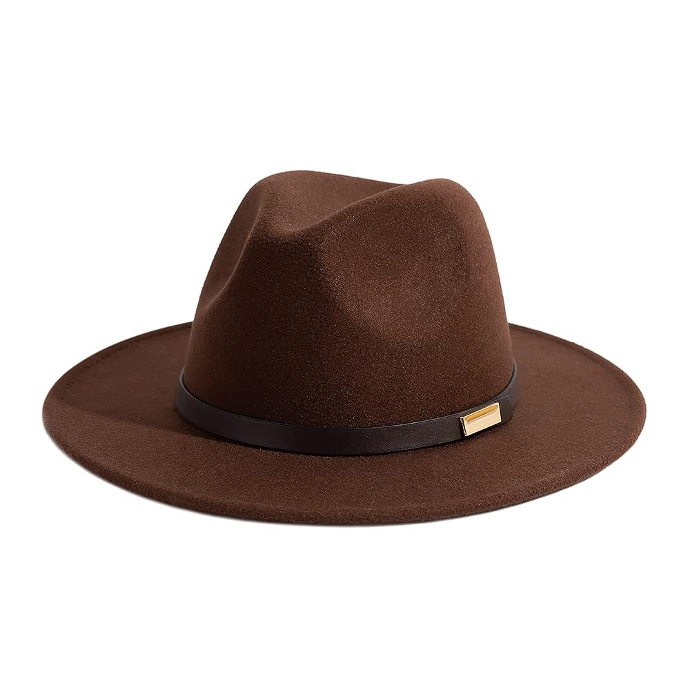 Gossifan Fedora Hats for Men Wide Brim Panama Hat with Classic Belt | Amazon (US)