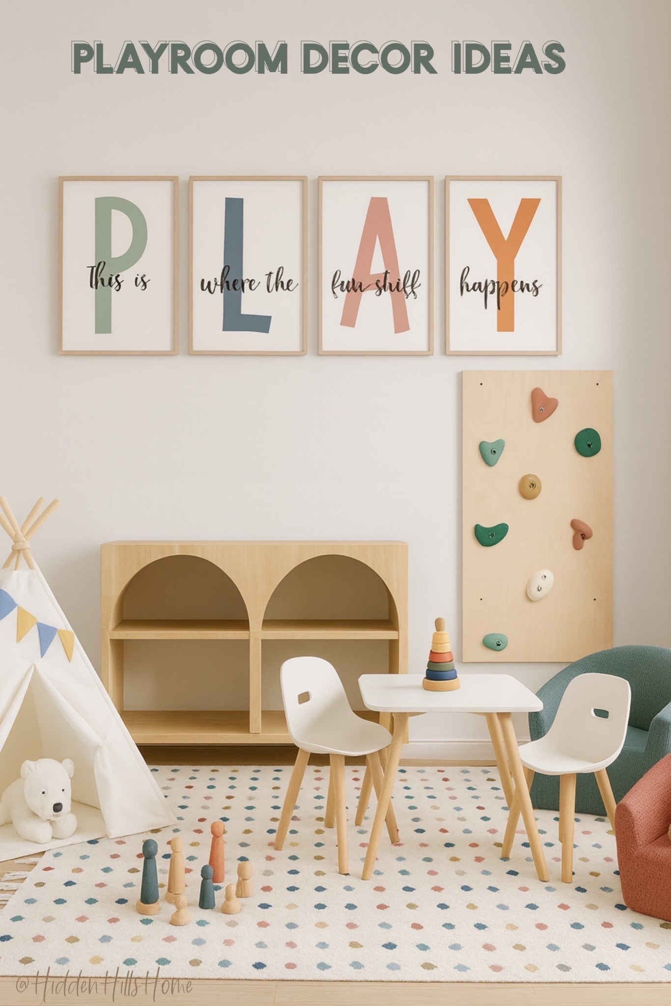 Playroom decor ideas, kids playroom mood board, playroom organization, playroom rug, playroom kids table, play tent, indoor rock wall #playroom

#LTKHome #LTKSaleAlert #LTKKids