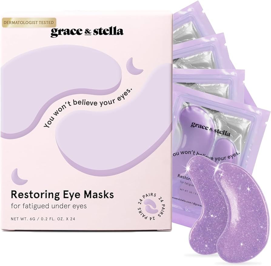 grace & stella Purple Under Eye Masks With Retinol - Restoring Under Eye Patches for Puffy Eyes a... | Amazon (US)