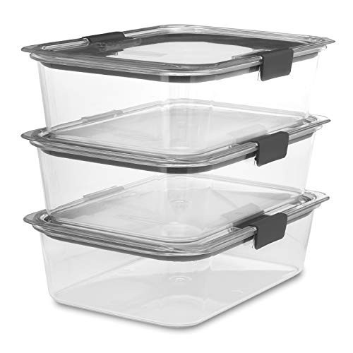 Rubbermaid Brilliance Food Storage Container, Large, 9.6 Cup, Clear, 3 Pack | Amazon (US)