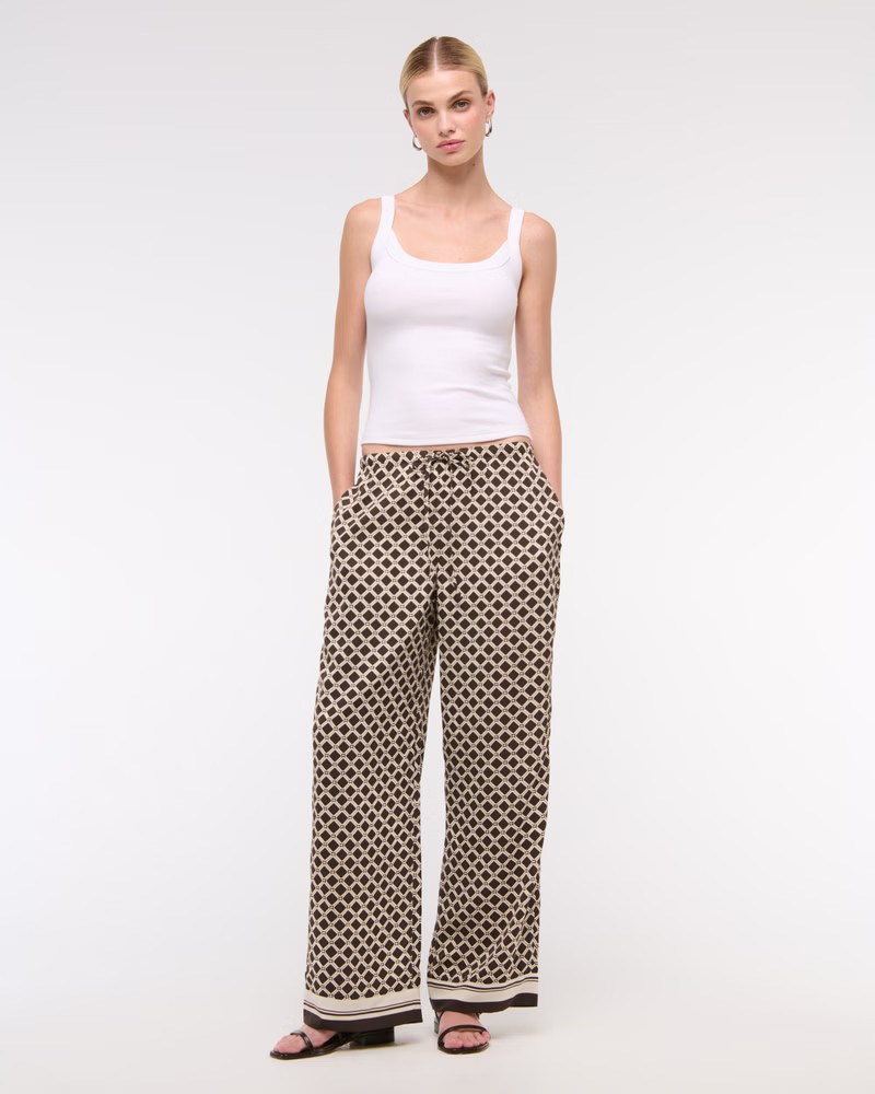 Women's Drapey Wide Leg Pull-On Pant | Women's Bottoms | Abercrombie.com | Abercrombie & Fitch (US)