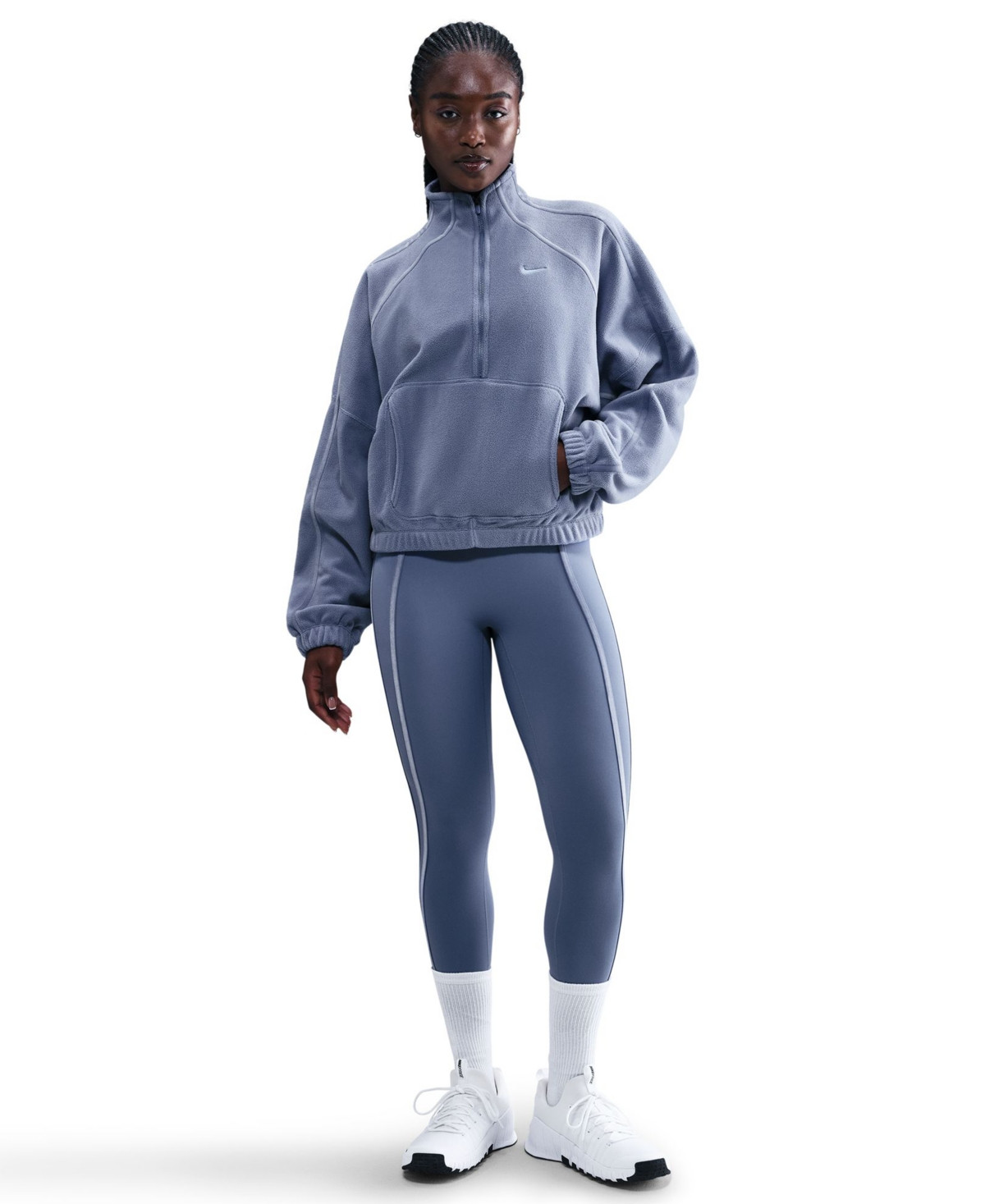 Nike Women's Therma-Fit Oversized Half-Zip Top - World Indigo/Work Blue | Macy's