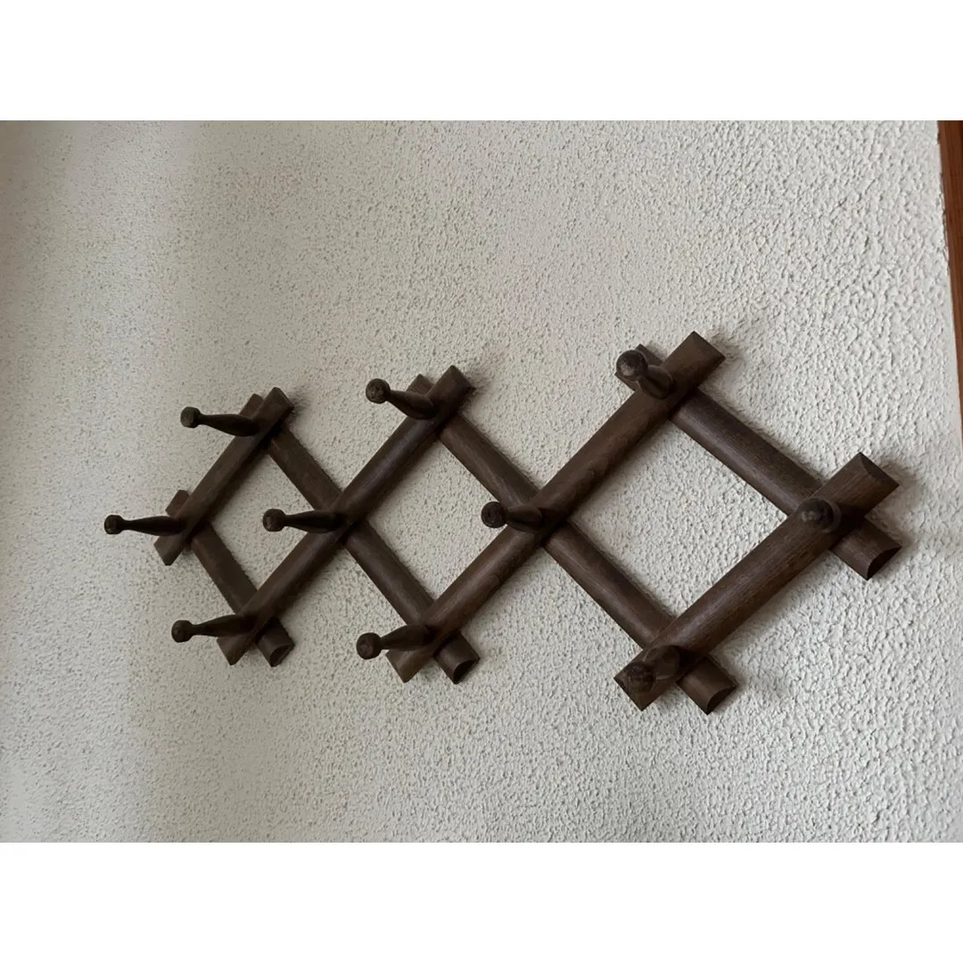 Vintage Teak or Walnut Wood Accordion Wall Rack 10 Pegs Hanger Heavy Duty 31x12.5" - Etsy Canada | Etsy (US)