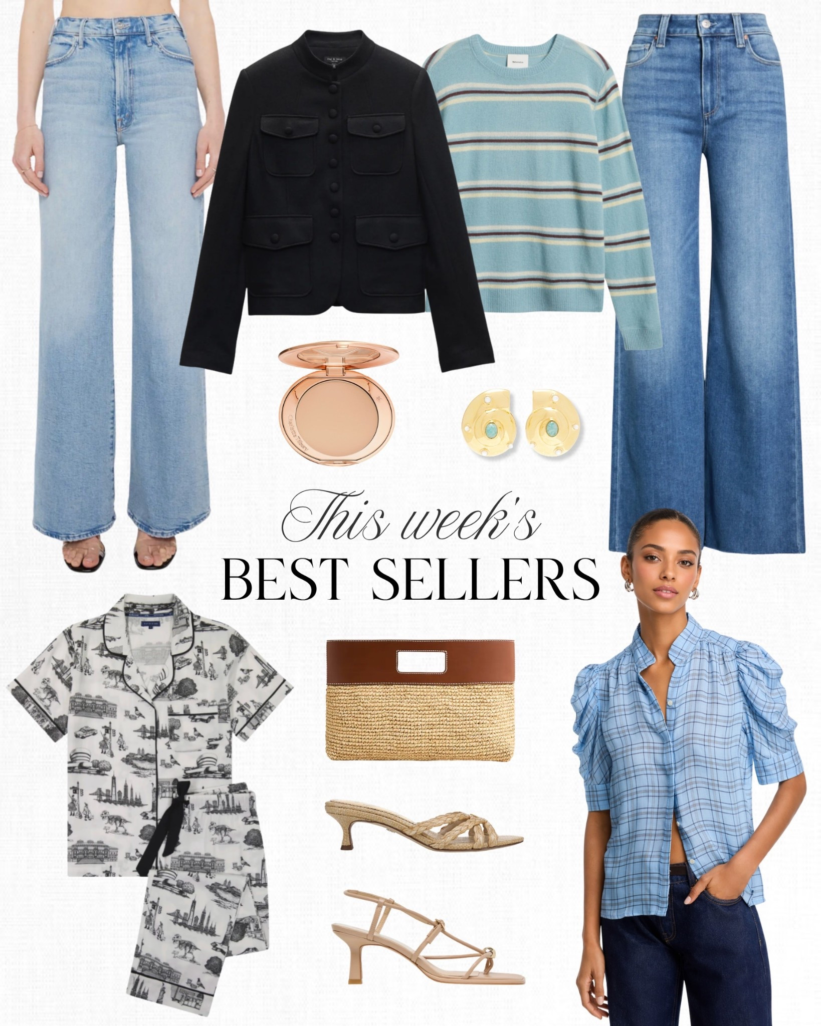 My daughter and I just wrote about some of our all-time favorites, which you can see on my IG! A handful of them are on this week's list of best sellers like this Charlotte Tilbury powder which a makeup artist told me is like an "Instagram filter" for your face. We also own and love these cute toile pajamas and this Reformation sweater that we take on almost every trip. 

#LTKootd #LTKMothersDay #LTKgrwm
