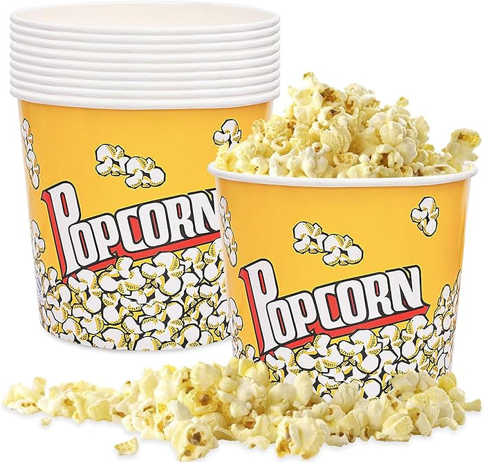 Popcorn Containers Cardboard Popcorn Bucket 85oz,Popcorn Boxes Popcorn Buckets Popcorn Cups,Reusa... | Amazon (US)